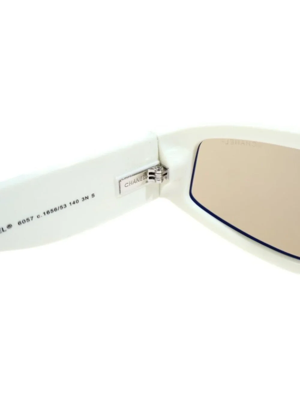 Chanel CC Logo Nylon Fiber Shield Shape Sunglasses Eyewear Black White